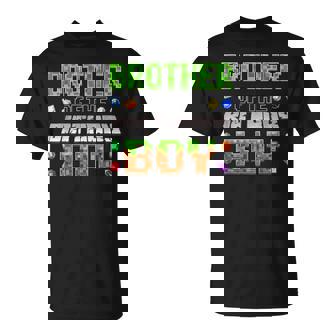 Brother Of The Birthday Boy Game Pixel Number Birthday Party T-Shirt - Thegiftio