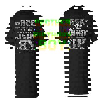 Brother Of The Birthday Boy Matching Pixel Family Bday T-Shirt - Thegiftio UK