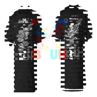 Bruh 4Th Of July Boys Dab Bald Eagle American Flag T-Shirt | Mazezy