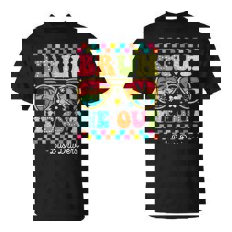 Bruh We Out Bus Drivers Groovy Happy Last Day Of School T-Shirt - Thegiftio UK