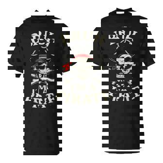 Bruh Pirate Lazy Skull Bandana Costume Pretend I'm A Pirate T-Shirt - Monsterry