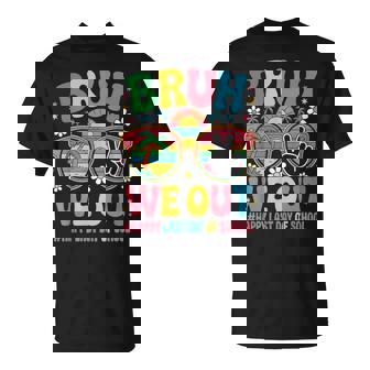 Bruh We Out Teachers Happy Last Day Of School Groovy T-Shirt - Thegiftio UK