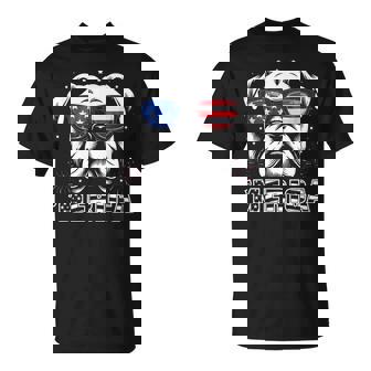 Bulldog 4Th Of July Merica Patriotic Dog T-Shirt - Thegiftio