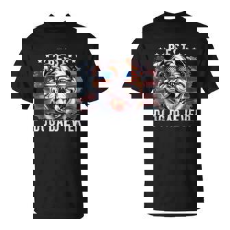 Bulldog Best Dog Dad Ever Father's Day American Flag T-Shirt | Mazezy