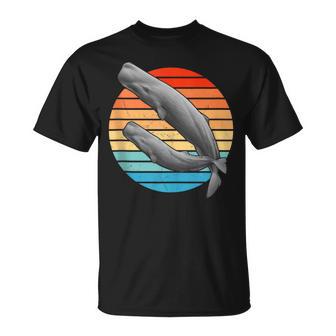 Cachalote Retro Atardecer In Mangas Camiseta unisex - Regaloses