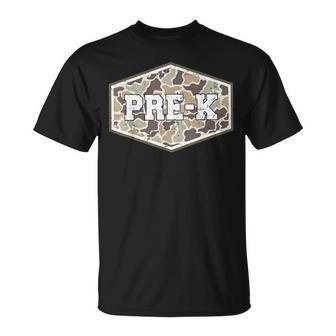 Camo Pre-K Boy Hello Pre K Students Teachers T-Shirt - Thegiftio UK
