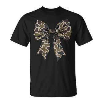 Camouflage Old Camo Bow Camo Coquette Bow Hunting Girl T-Shirt - Monsterry UK