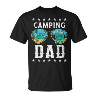 Camping Dad Retro Outdoor Graphic Happy Camper Dad Maglietta - Novitaregali