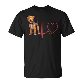 Cane Welsh Terrier Battito Cardiaco Ecg Divertente Cani Amante & Proprietario Maglietta - Novitaregali