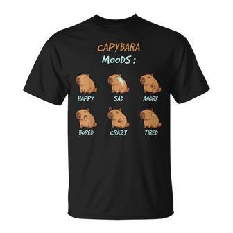 Capybara Moods Capybara Animal Owner Rodent Lover Capybaras T-Shirt - Thegiftio UK