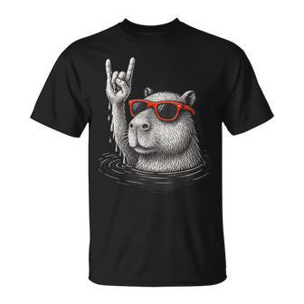 Capybara Waschbär Racoon Hard Rock Heavy Metal Capybara T-Shirt - Geschenkecke