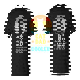 Cat Dad Regular But Cooler Retro Fathers Day Daddy Papa Men T-Shirt - Monsterry