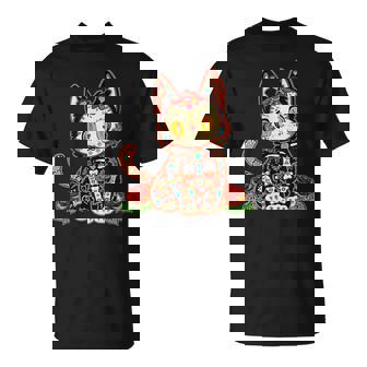 Cat Dia De Los Muertos Jour Du Crâne De Sucre El Gato Mort T-Shirt - Cadeauxyz