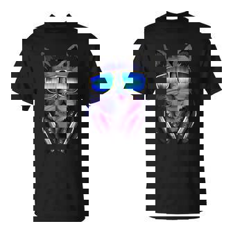 Cat Lover Techno Cat Electro Música Dj Cat Pet In Mangas Camiseta unisex - Regaloses