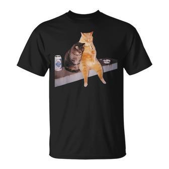 Cat Meme Cat Smoking Cigarette T-Shirt - Thegiftio UK