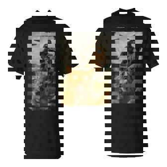 Cat T-Rex Bigfoot Ufo Selfie Women T-Shirt | Mazezy