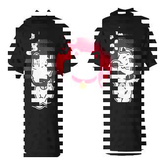 Chat Maneki Neko Avec Fleurs De Cerisier T-Shirt - Cadeauxyz
