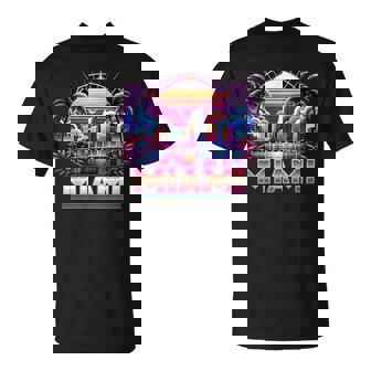 Chemise Colorée Miami City Florideacances En Famille T-Shirt - Cadeauxyz