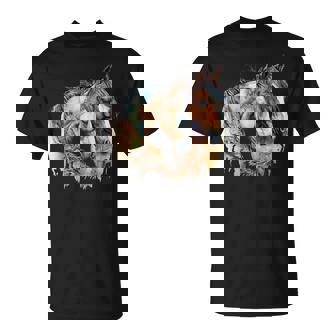 Cheval Avec Plumes Aquarelle Cowgirl Cowboy Amoureux Des Chevaux T-Shirt - Cadeauxyz