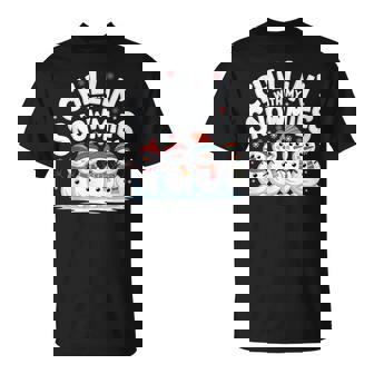 Chilling With Mynowmies 冬の雪だるまファミリーデザイン Tシャツ - Kawaiitshirt