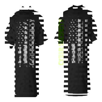 Ciberseguridad Bandera De EeUu Ingeniero Informático Programador Hacker Camiseta unisex - Regaloses