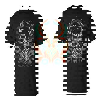 Ciervo Indio Tribal Arte Nativo Americano In Mangas Camiseta unisex - Regaloses