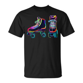 Colourfull Roller Skate Novelty Graphic Rollerskate Skating T-Shirt - Thegiftio UK