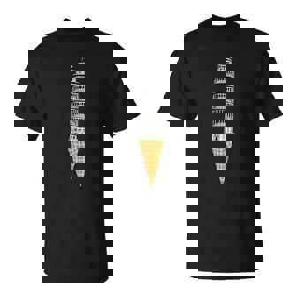 Con Cornetta A Cono Gelato Torre Di Pisa Maglietta - Novitaregali