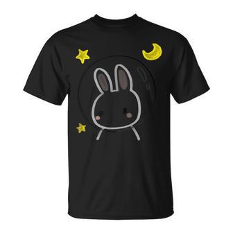 Con Diseño De Conejito Espacial Con Estrellas Y Luna Camiseta unisex - Regaloses