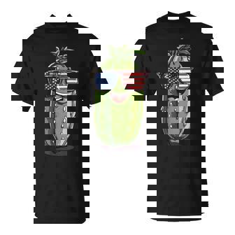 Cool 4Th Of July Pickle Costume With America Sunglasses T-Shirt - Thegiftio UK