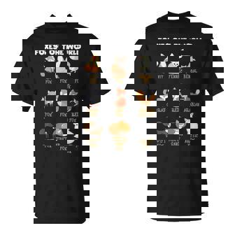 Cool Foxes Of The Worldかわいいキツネ動物愛好家ギフト Tシャツ - Kawaiitshirt