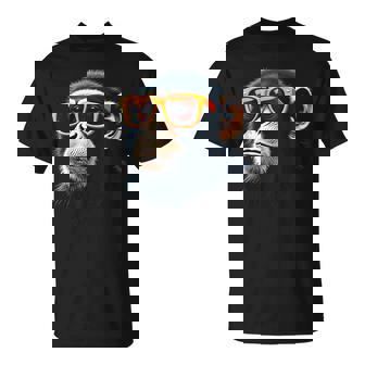 Cool Monkey With Sunglasses Cartoon Animal T-Shirt - Thegiftio UK
