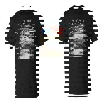 Cool Otter With Bold America Shades T-Shirt - Thegiftio UK
