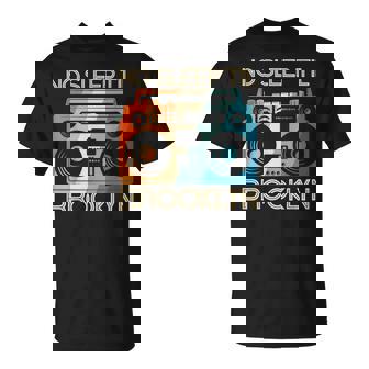 Cool Retro No Sleep Til Brooklyn Vintage Portable Stereo T-Shirt - Thegiftio UK