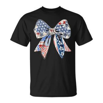 Coquette American Girl Coquette Bow 4Th Of July T-Shirt - Thegiftio UK