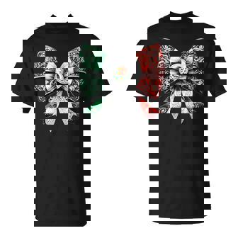 Coquette Ribbon Bow Mexican Flag Festive Latino Pride T-Shirt | Mazezy