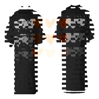 Corazones De Tono De Piel De Melanina Orgullo De Historia Negra Camiseta unisex - Regaloses