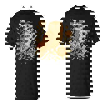 Cottagecore Owl Floral Naturecore Aesthetic Girls T-Shirt | Seseable UK