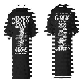 Country Music And Bonfire ウエスタンカントリーラインダンスブーツ Tシャツ - Kawaiitshirt