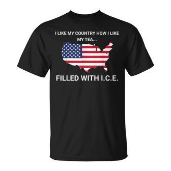 I Like My Country How I Like My Tea Filled With Ice American T-Shirt - Thegiftio UK