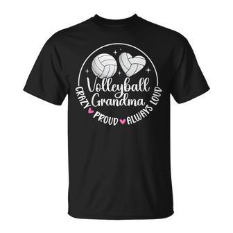 Crazy Proud Volleyball Grandma Volleyball Player Grandmother T-Shirt - Thegiftio UK