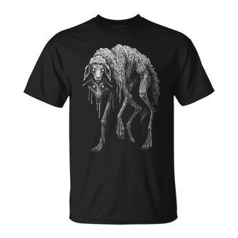Creepy Wolf Sheep Horror Scary Folklore Goth Alt Aesthetic T-Shirt - Thegiftio UK