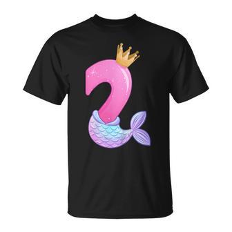 Cumpleaños Niña 2 Años Aleta Deirena Número 2 Camiseta unisex - Regaloses