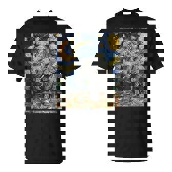 Cute Elephant Africa Van Gogh Style Starry Night T-Shirt - Thegiftio