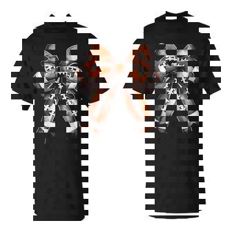 Cute Football Coquette Bow Cute Football Player T-Shirt | Mazezy