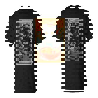 Cute Kawaii Gamer Cat Ramen Retro Japanese Cat Gaming T-Shirt - Thegiftio