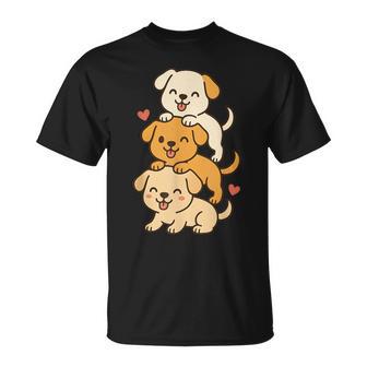 Cute Kawaii Puppies Neko Dog Lover Girl T-Shirt - Thegiftio