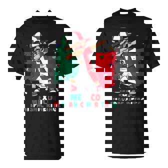 Dabbing Boy Mexico Hispanic Heritage Month Mexico Flag T-Shirt | Mazezy