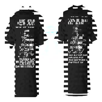 Dad Always Came Back With Milk Skeleton Humor T-Shirt - Monsterry