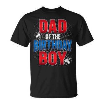 Dad Of The Birthday Boy Matching Family Spider Web T-Shirt - Thegiftio
